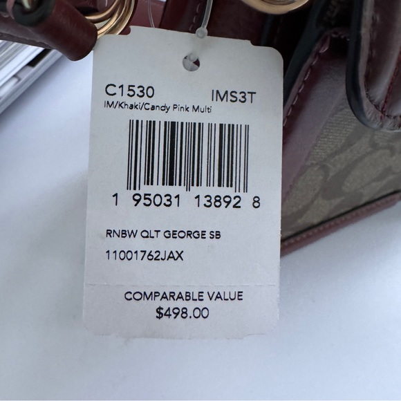 Coach GEORGIE SHOULDER BAG SIGNATURE CANVAS-RAINBOW LINEAR QUILTING C1530 - Picture 8 of 8